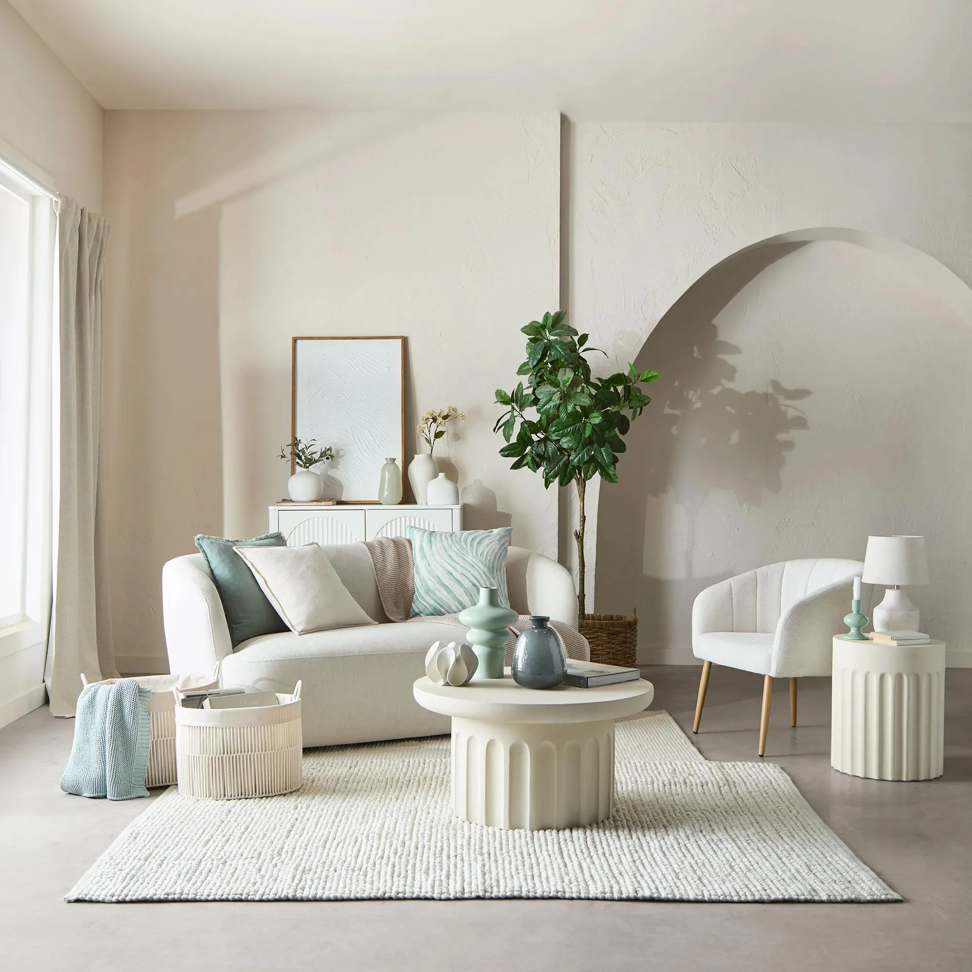 Arched Beige Side Table - Image 4