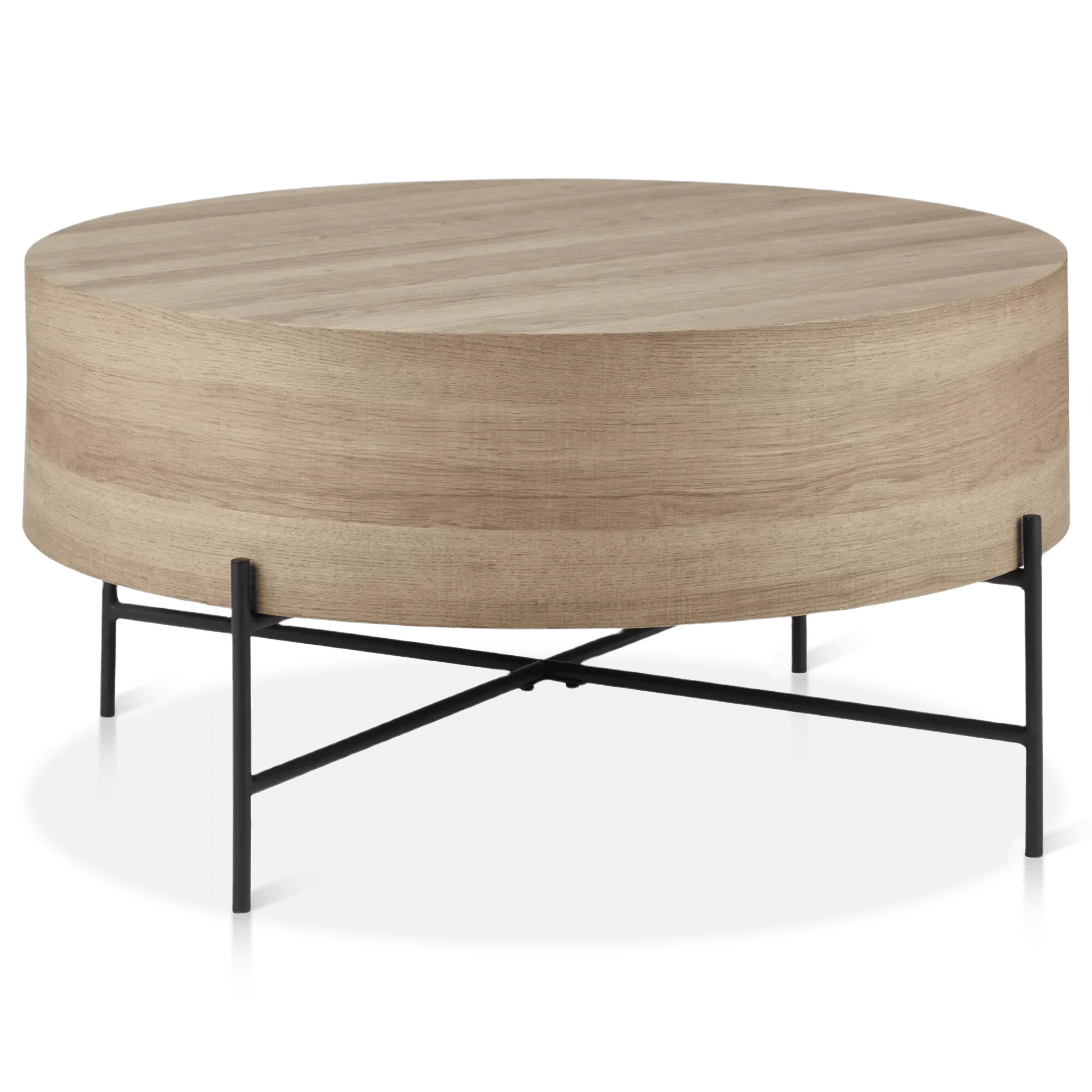 Veneer and Metal Coffee Table