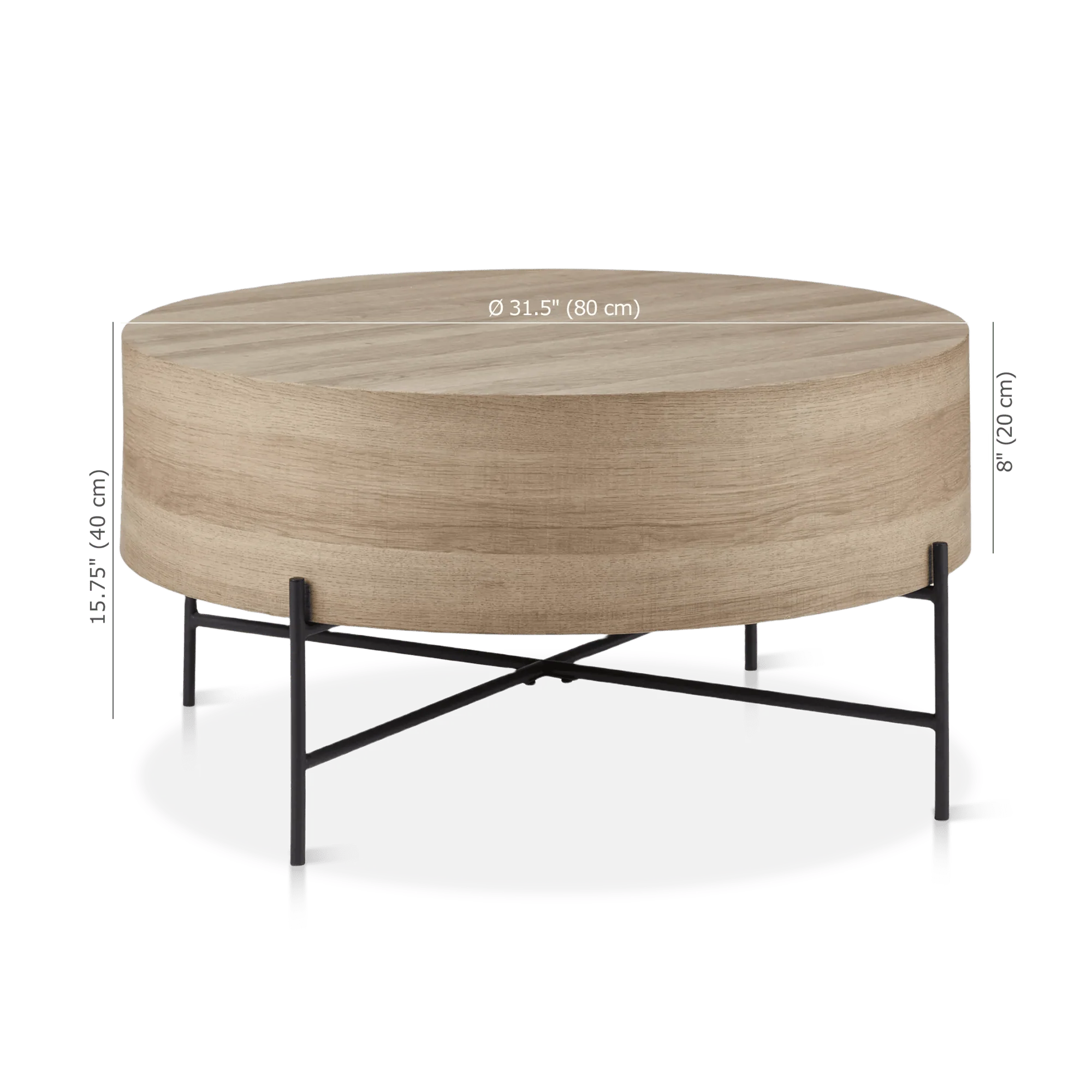 Veneer and Metal Coffee Table - Image 2