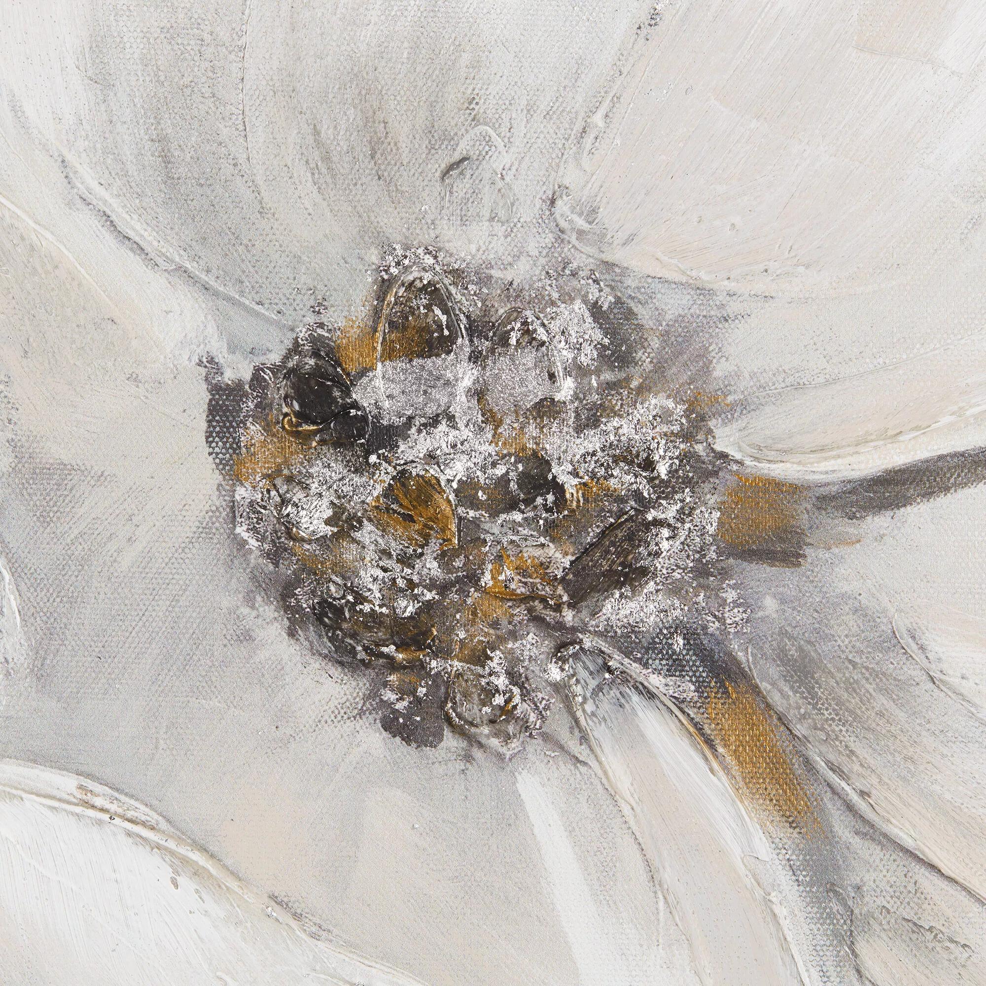 White Blossom Printed Canvas with Gel-Embellishments - Image 4