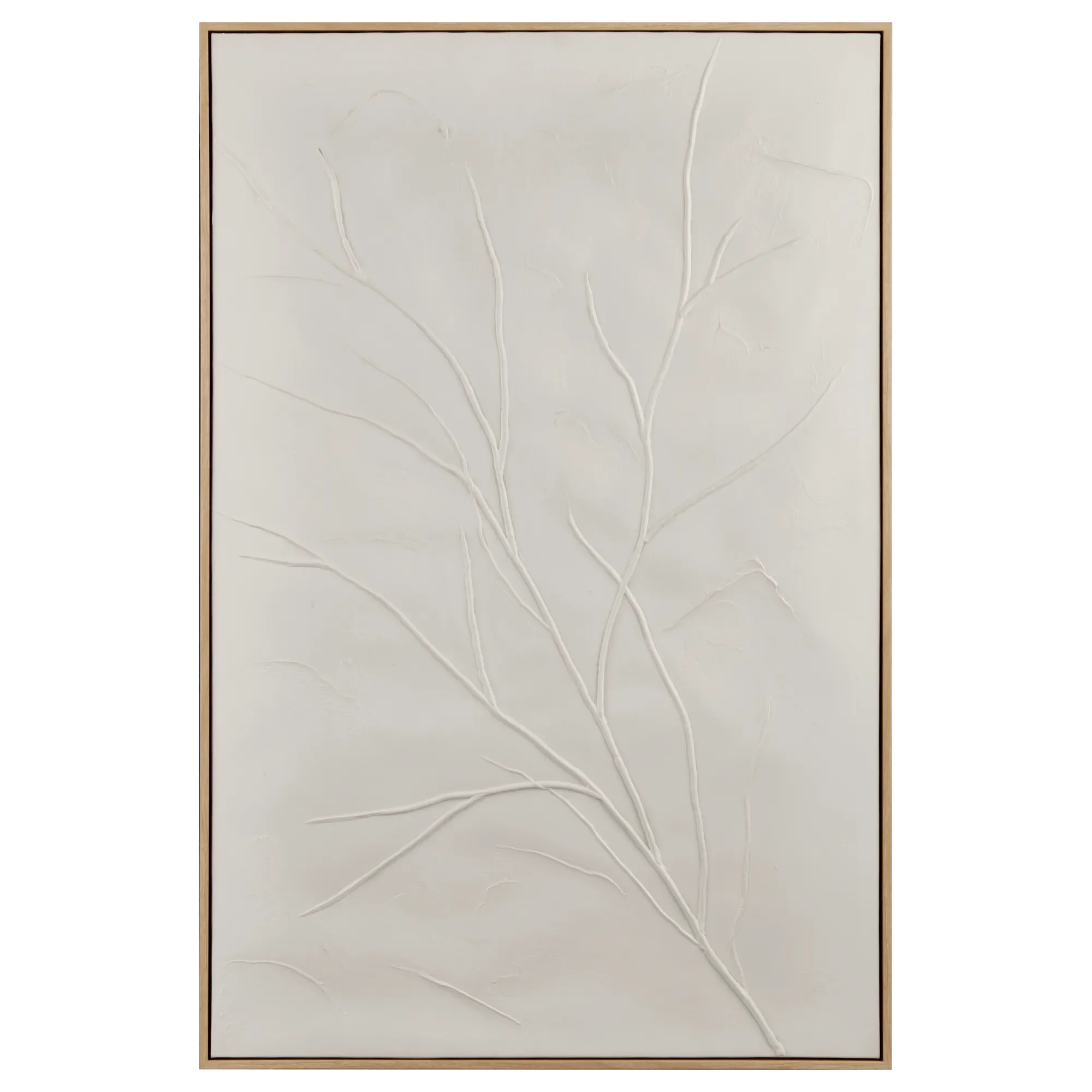 White Branche Framed Oil Painting