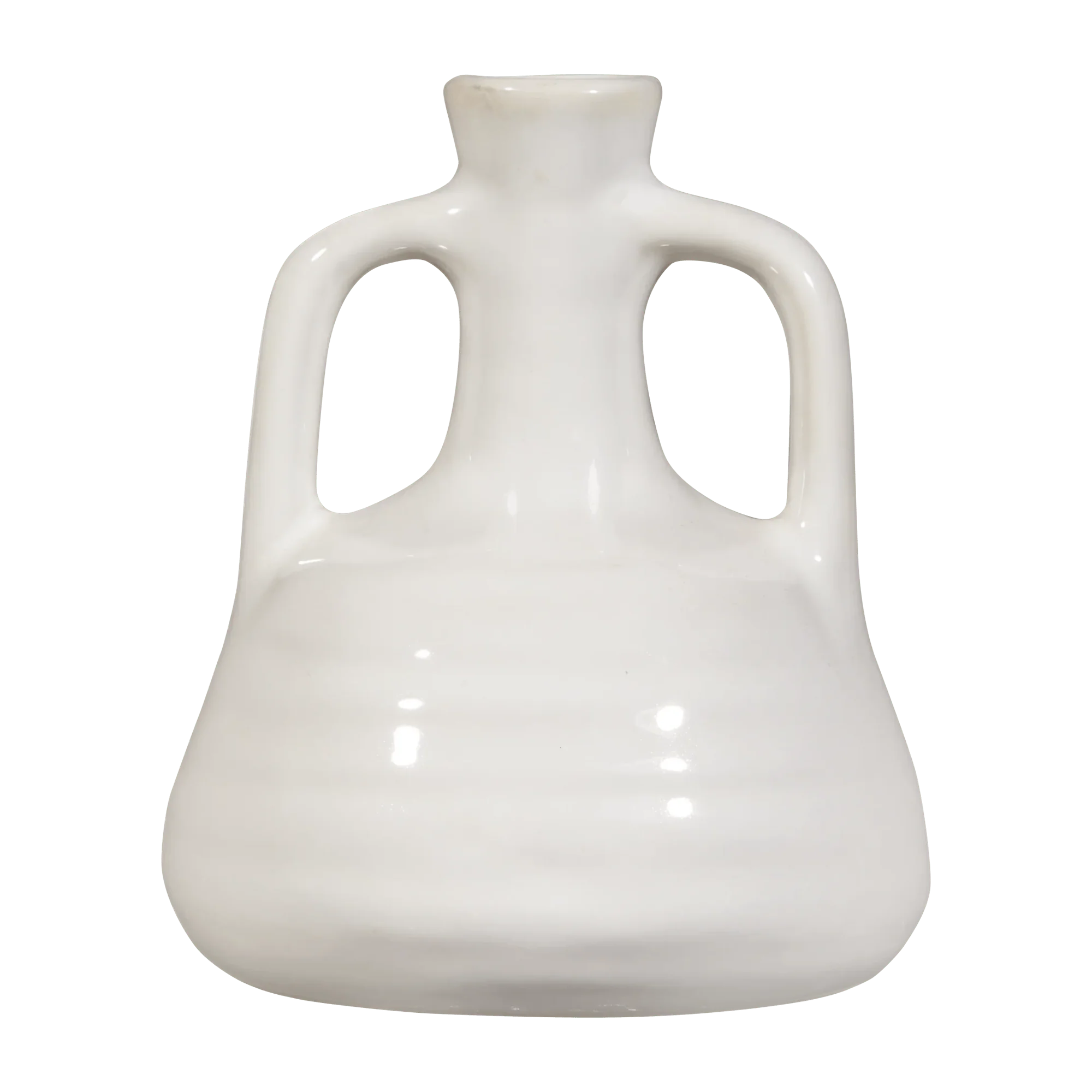 White Ceramic Double-Handle Vase