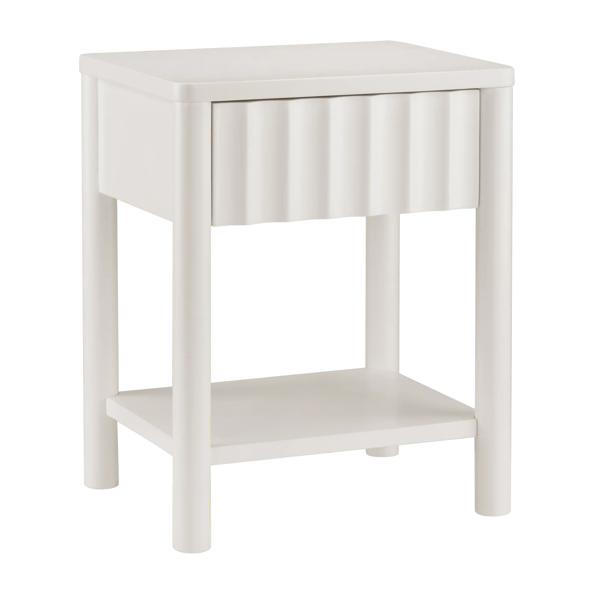White Nightstand with Drawer