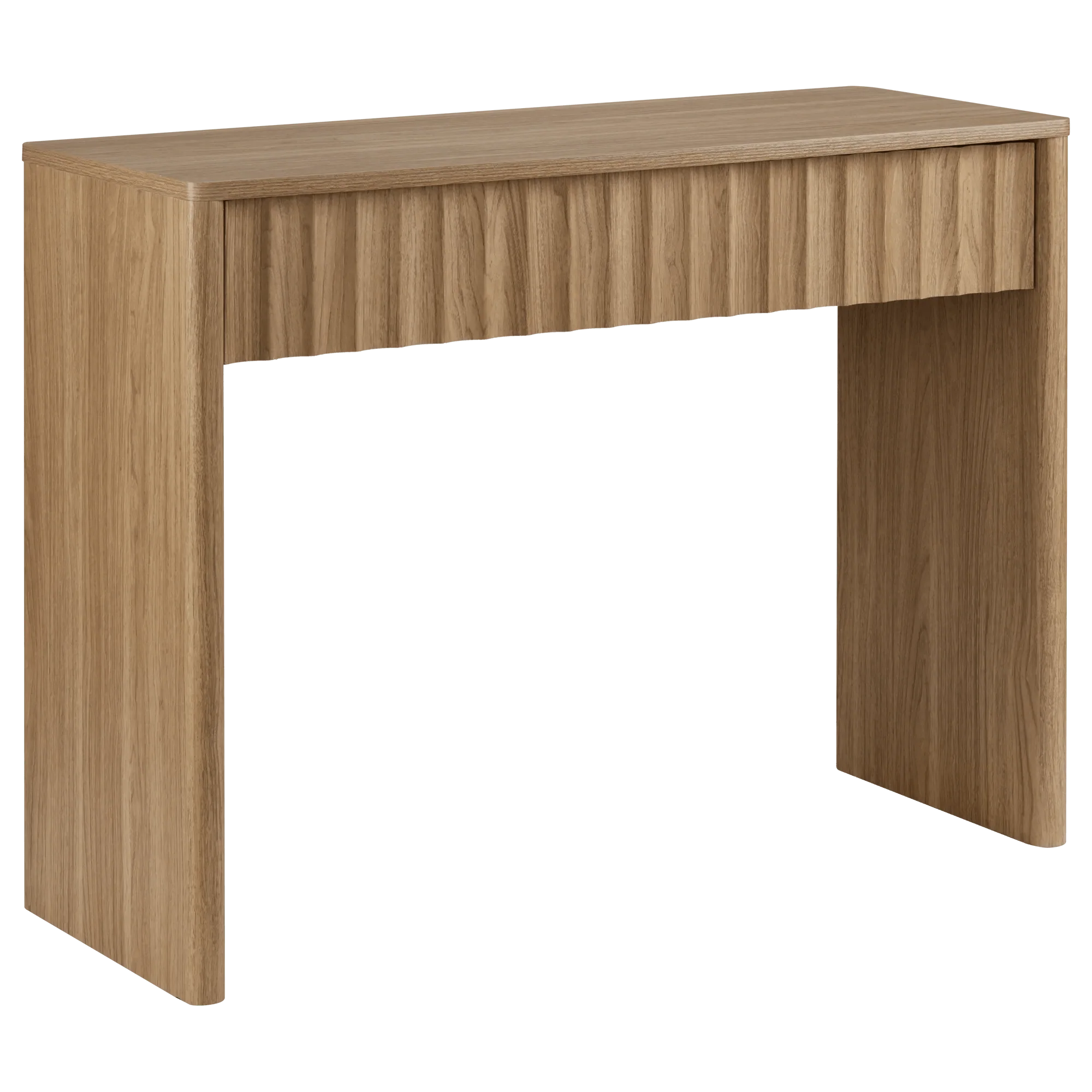 Wood console with ribbed drawer
