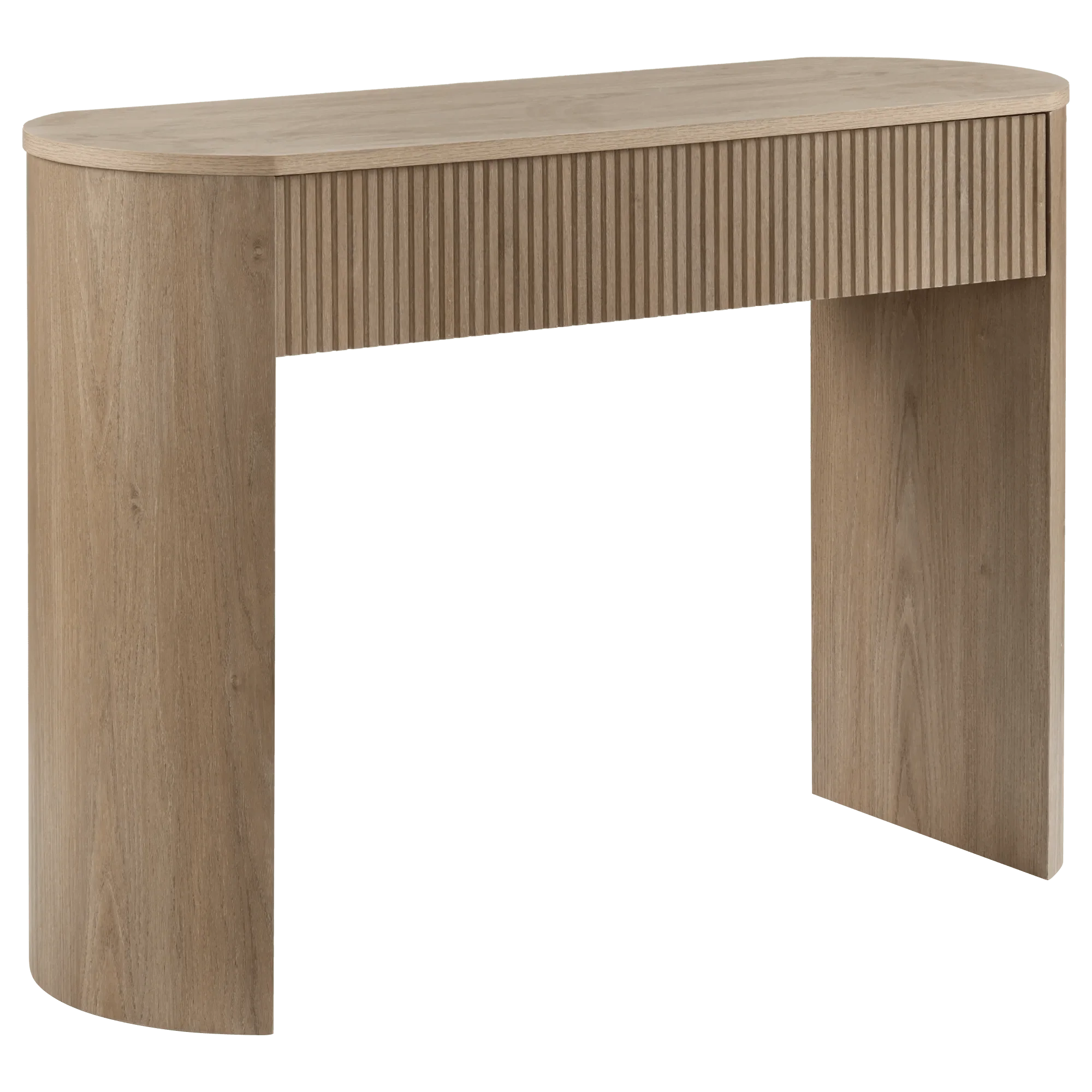 Wood console with ribbed drawer
