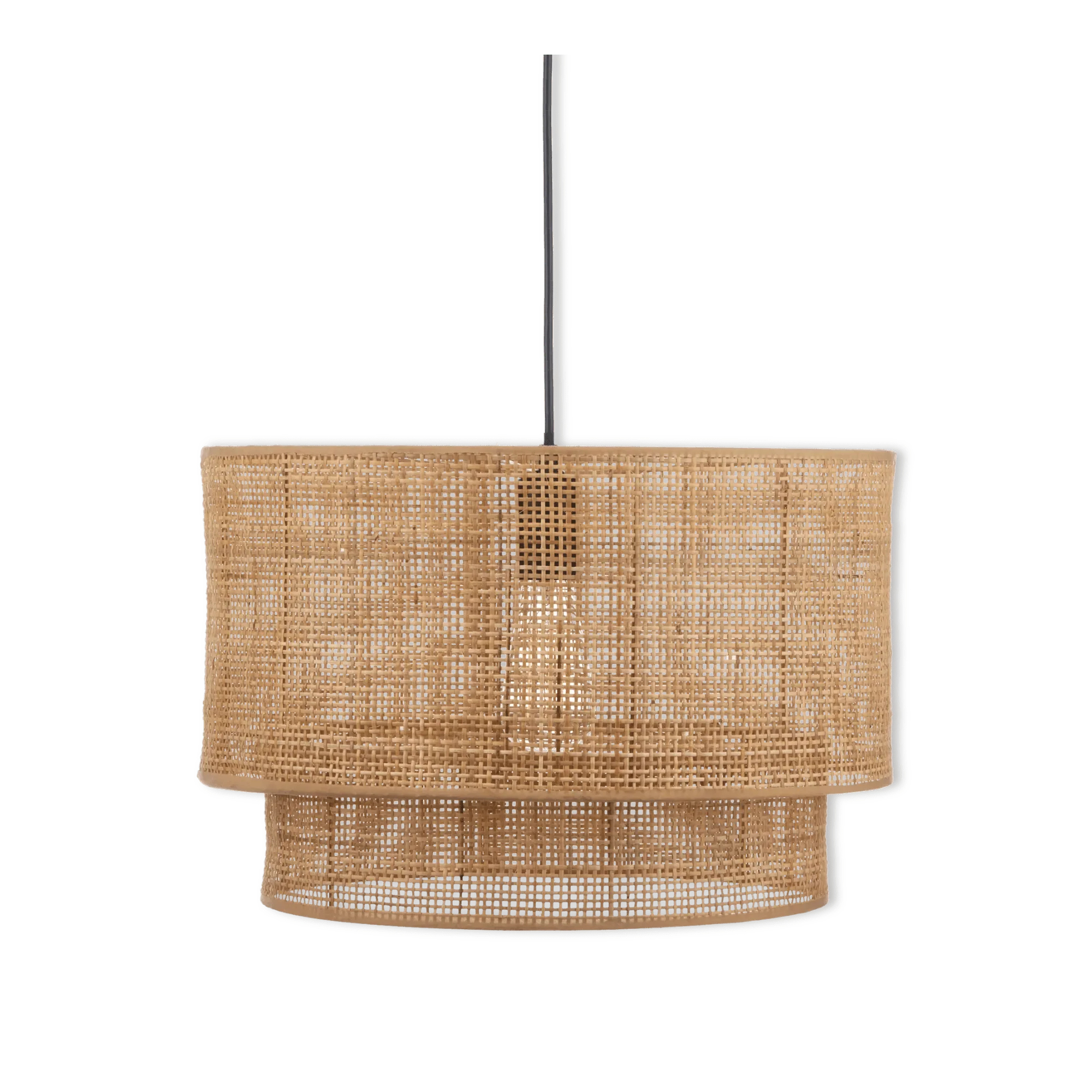 Wood & Rattan Ceiling Lamp
