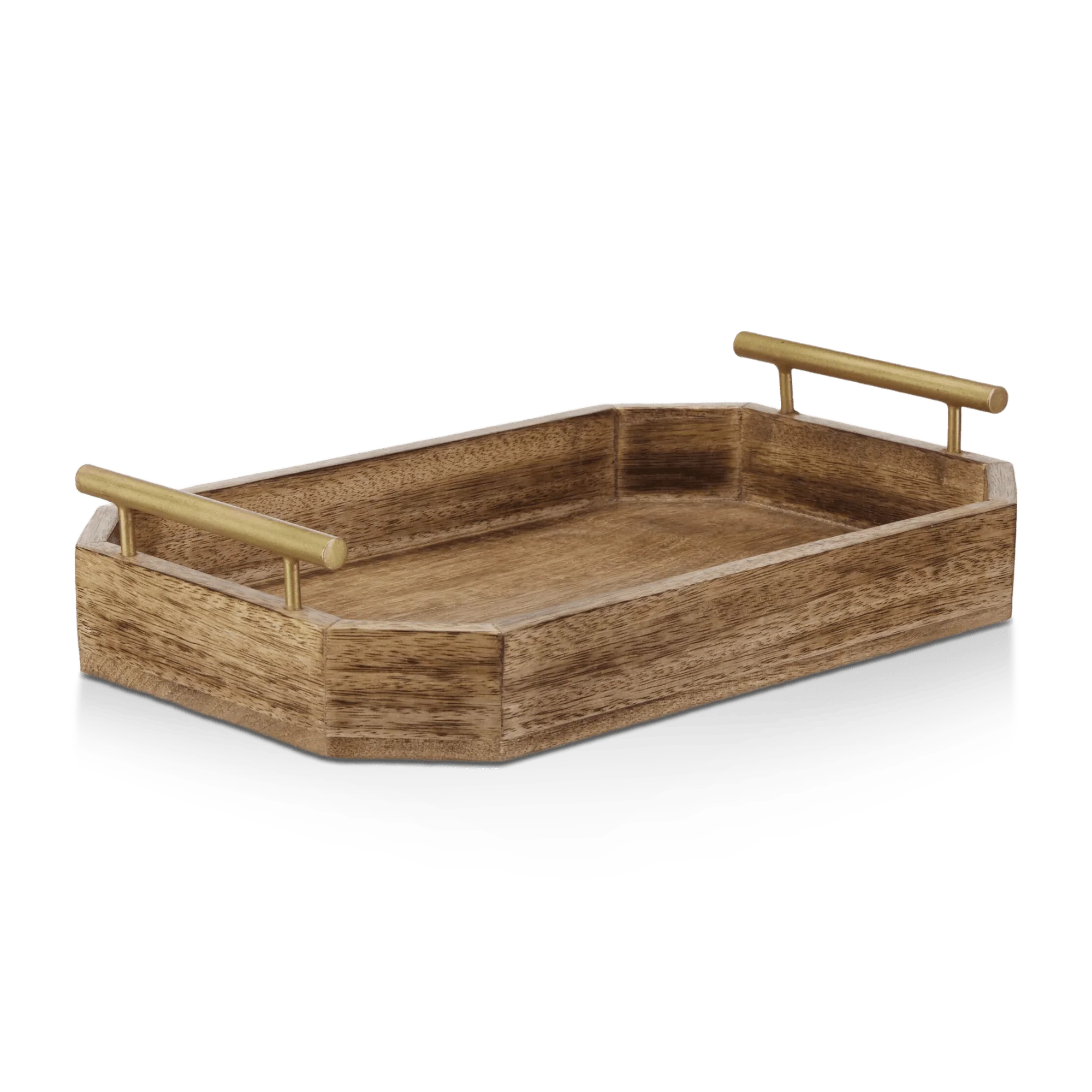 Wood Rectangular Tray with Handles
